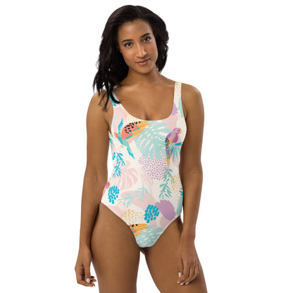 One-Piece Swimsuit "Tropical Tweets"